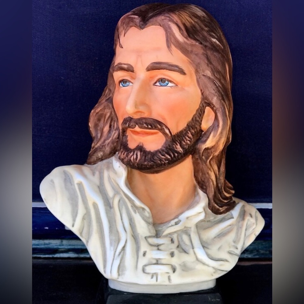 Vintage 1983 Antique 8" HOMCO Masterpiece Figural Ceramic JESUS CHRIST Bust